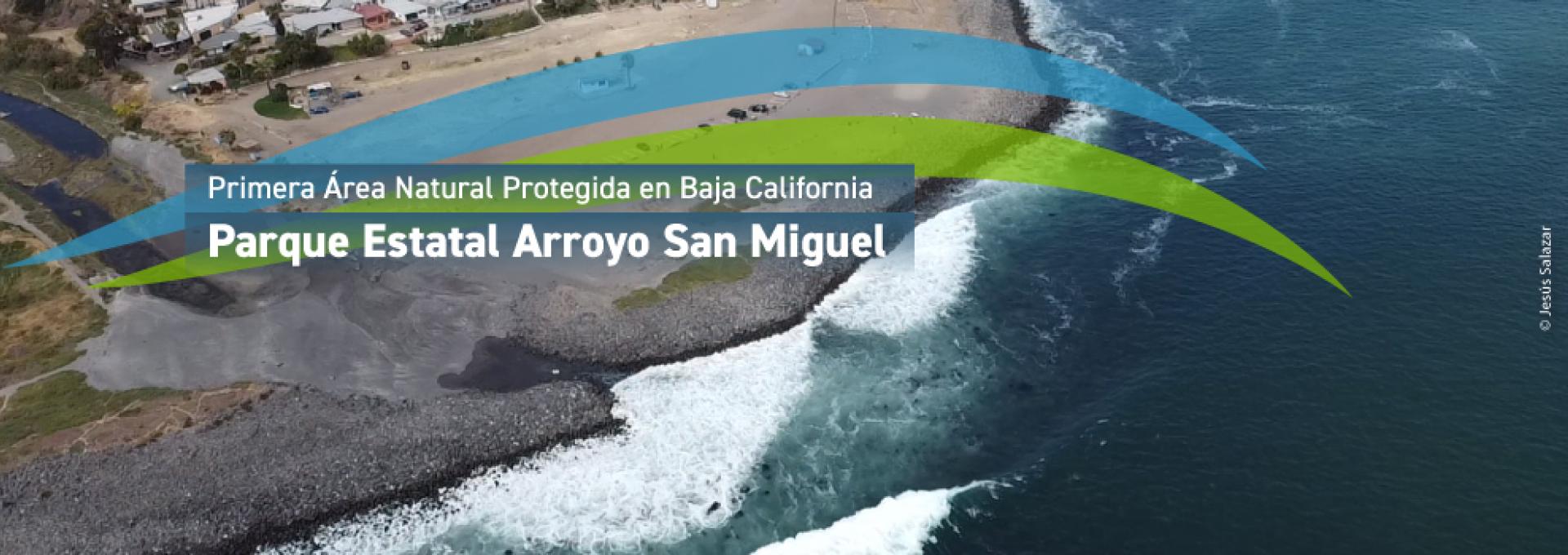 Vista aérea de playa San Miguel y Arroyo San Miguel