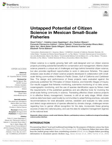 Untapped Potential of Citizen Science in Mexican Small-Scale Fisheries 