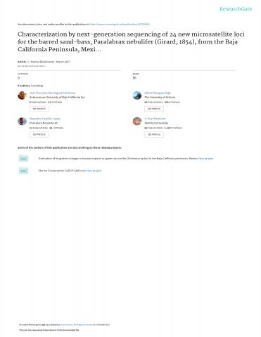 Characterization by next-generation sequencing of 24 new microsatellite loci for the barred sand-bass, Paralabrax n