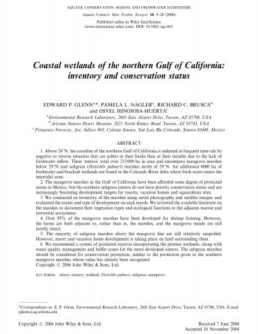 Coastal wetlands of the northern Gulf of California: inventory and conservation status