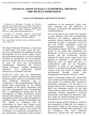 Coastal zone in Baja California, Mexico: The human dimension