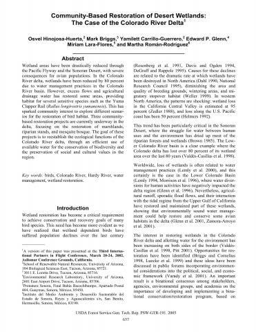 Community-Based Restoration of Desert Wetlands
