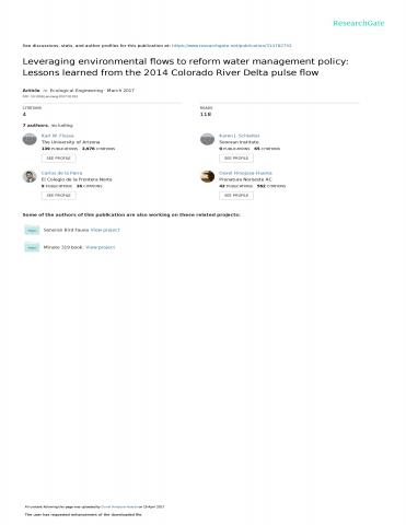 Leveraging environmental flows to reform water management policy