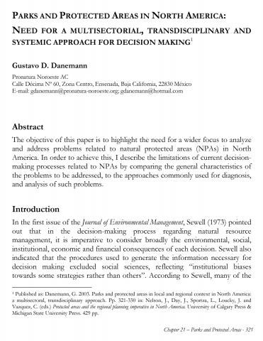 Multisectoral systemic and transdisciplinary approach to problems in NPAs