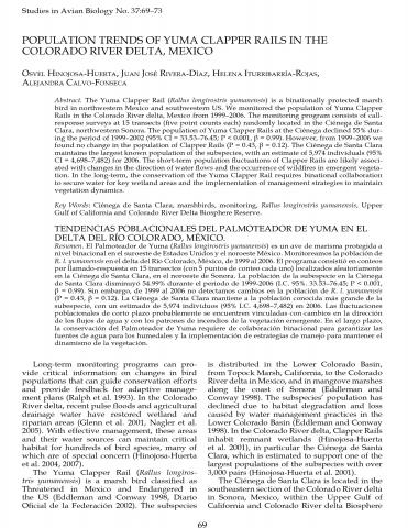 Population trends of Yuma Clapper Rails in the Colorado River delta, Mexico