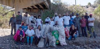The group Unidos por Ensenada participated in the cleanup at Arroyo San Miguel State Park.