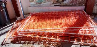 Armado de mallas para chinampas de tule