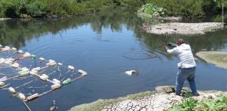 Muestreo de agua para medir su calidad