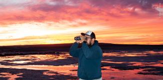 Monitoreo al atardecer en Guerrero Negro.