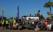 Primer grupo de voluntarios en el conteo de residuos de la Limpieza Internacional Costera